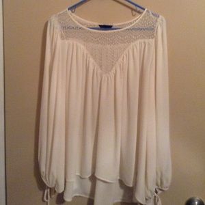 H&M Ivory peasant blouse.