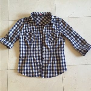 Plaid button down shirt
