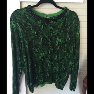 Long sleeve jeweled shirt