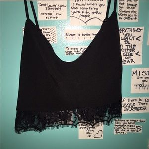 Lace trimmed crop top
