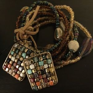Pier 1 imports boho earrings and bracelet bundle.