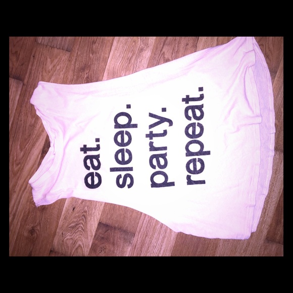 pink "eat sleep party repeat" tank