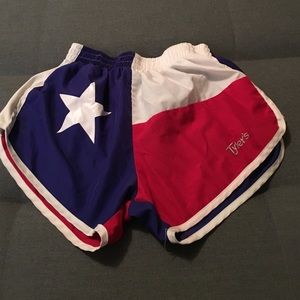 Tyler's Texas flag running shorts
