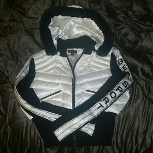 BEBE SPORT JACKET WITH FUR HOOD LARGE