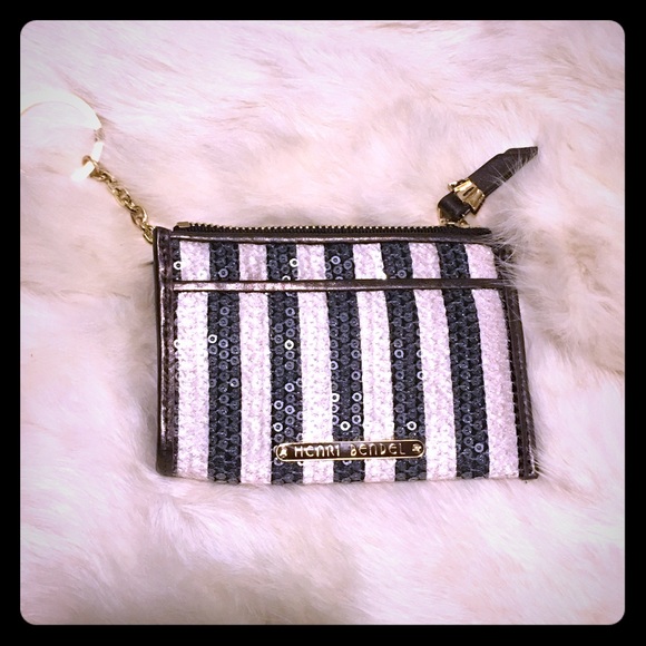 Henri Bendel Sequin Wristlet/ Key Chain