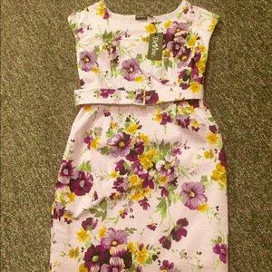 Belted floral dress