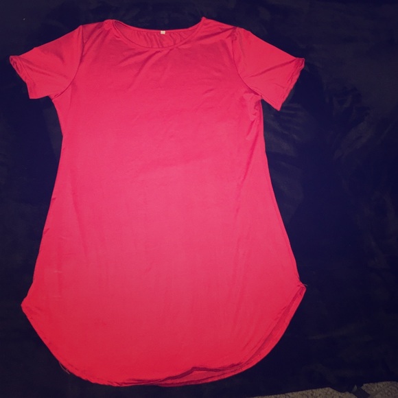 A red side slit mini dress ( only one size large)