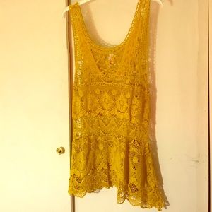 Gorgeous Mustard Lace Tank