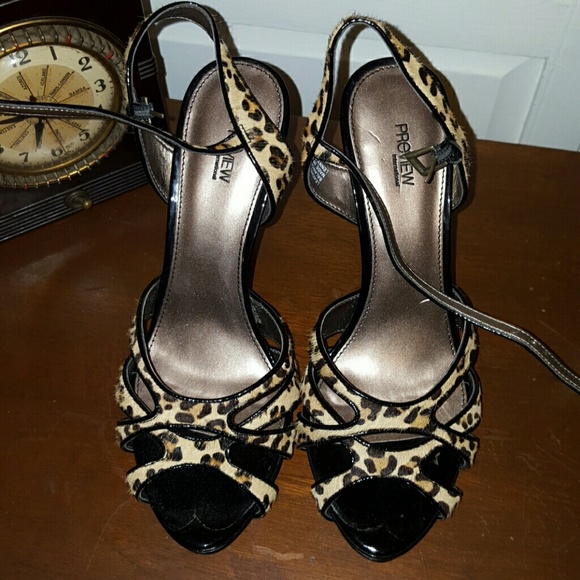 Nordstom  Shoes - Preview Brand Leopard Strappy Heels Shoes