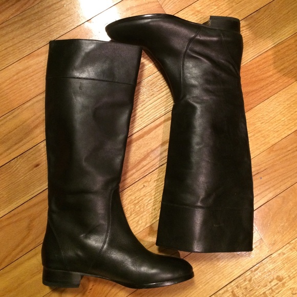 J.Crew Black Leather Riding Boots