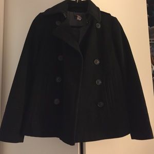 J Crew Black Short Peacoat