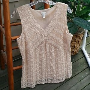 J Jill stretchy lace sleeveless top