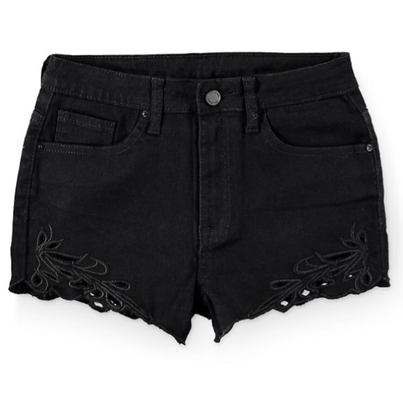 Zumiez - Black Laser Cut Out Side Short