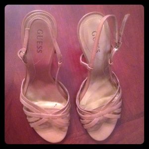 Strappy brown Guess heels