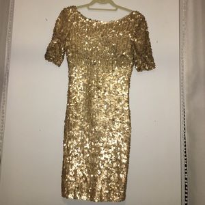 Life of the Party! Stunning gold sequined dress