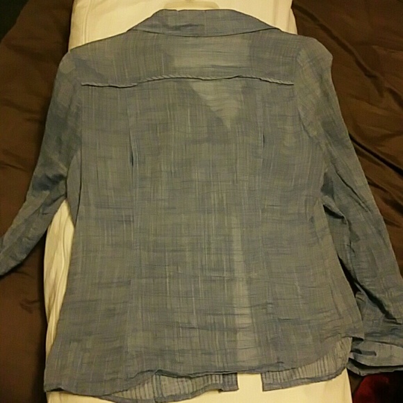Blue button long sleeve top - Picture 2 of 2