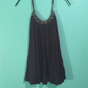 Brown Beady Tank - Super flowy