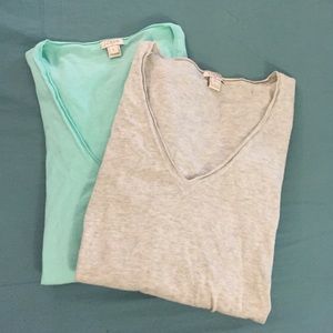 TWO J. Crew V Neck Sweaters