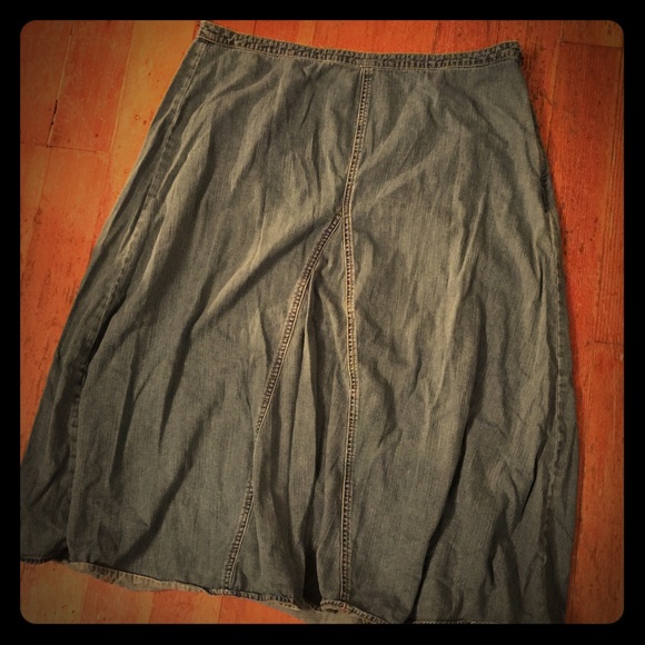 A line Jean skirt calf length