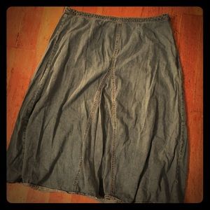 A line Jean skirt calf length