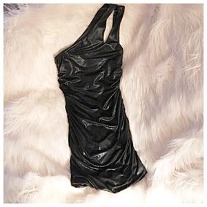 Black snakeskin dress