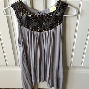 Grey embroidered tank size medium