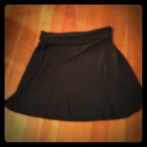 Knee length navy fold over waste skirt