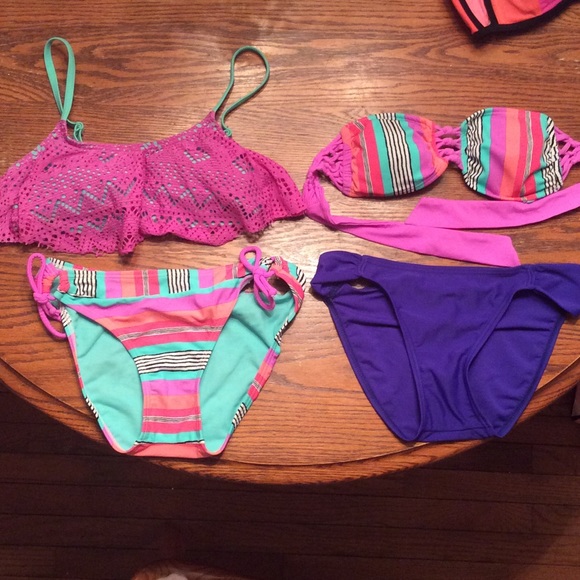 A set of 4 mix and match bikinis