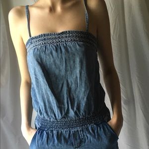 Cute denim romper!