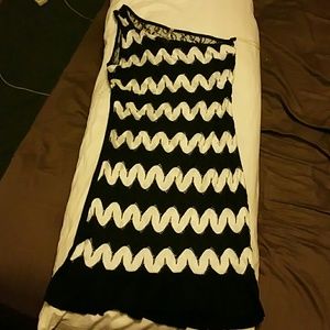 Black and white striped dress