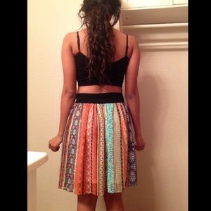 Multi colored flare skirt