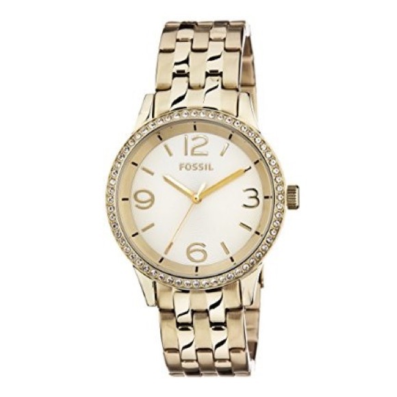 Gold Fossil watch