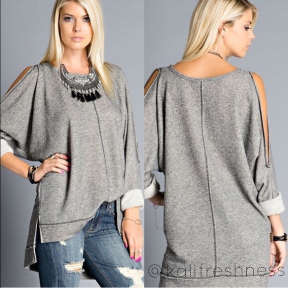 Boutique Tops - HOLD HOLD  French Terry Cut-Out Top --- Sz S