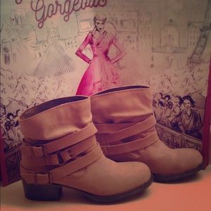 ‼️Motorcycle Taupe Booties‼️