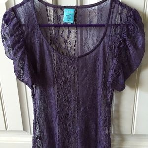 Purple sheer blouse. Size medium. Worn once
