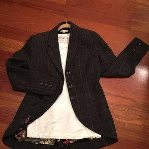 Wool blend Plaid Boyfriend Jacket