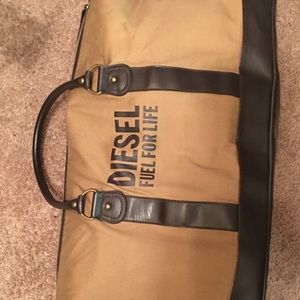 Diesel brown weekend bag synthetic leather bottom