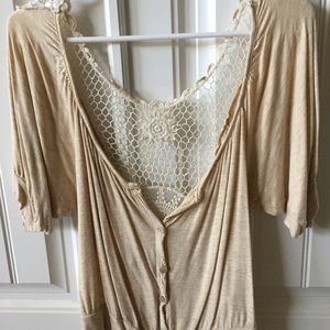 Size medium. Crochet back cardigan. Worn once