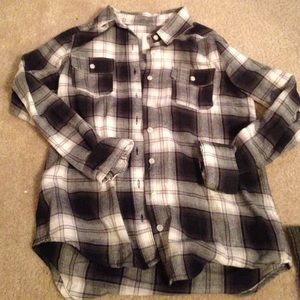 checkered plaid button down flannel
