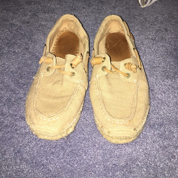 Sperry tan/camel loafer/espadrilles slip ons