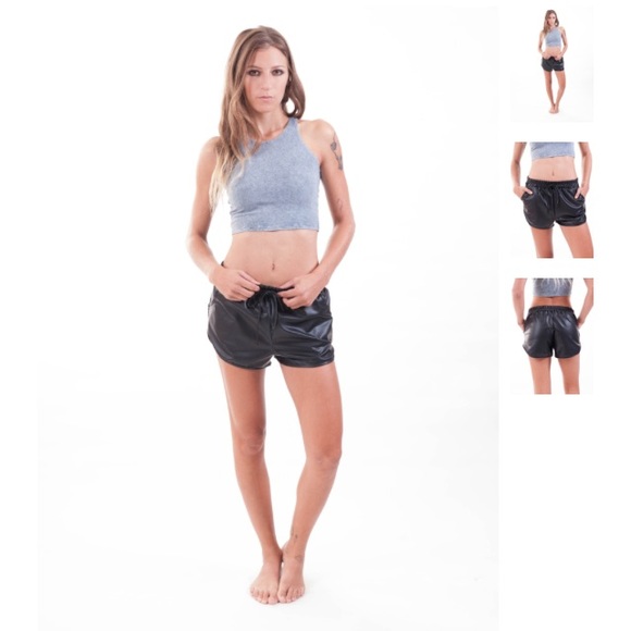 Black Liquid Retro Gym Shorts