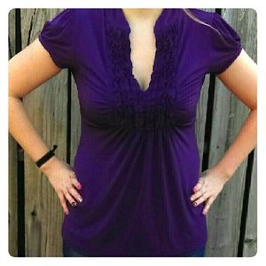 Purple blouse with tie