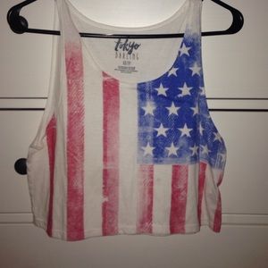 Red, White, and Blue Crop Top