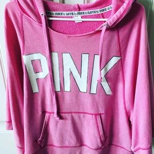 Victoria's Secret pink oversize 3/4 sleeve hoodie