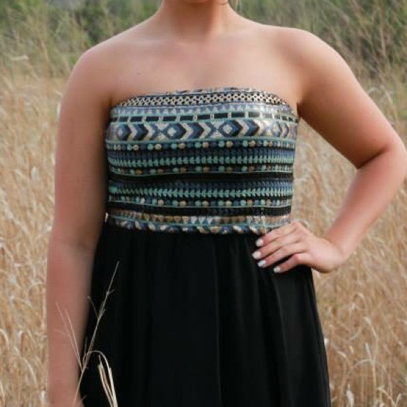 Deb: Sequin high-low dress