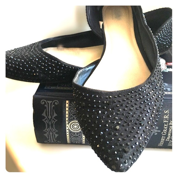 Black Sparkle Flats