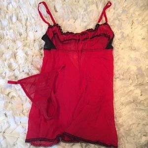 Victoria's Secret red & black lingerie size large