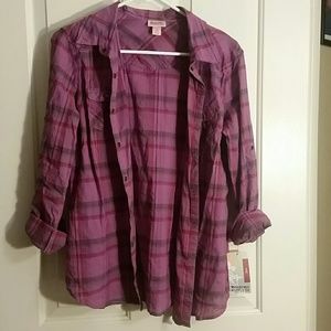 Purple plaid shirt