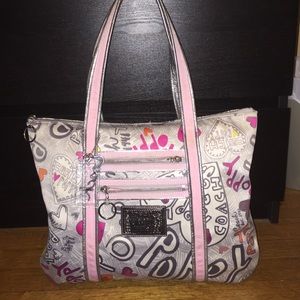 COACH poppy graffiti glam tote