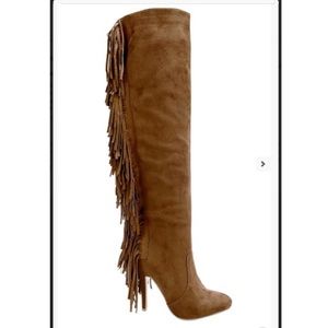 Cognac fringe boot